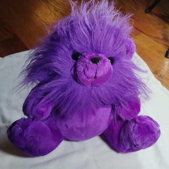 Purple Bear / Lion with Fun Crazy Hair - Picture 1 of 7